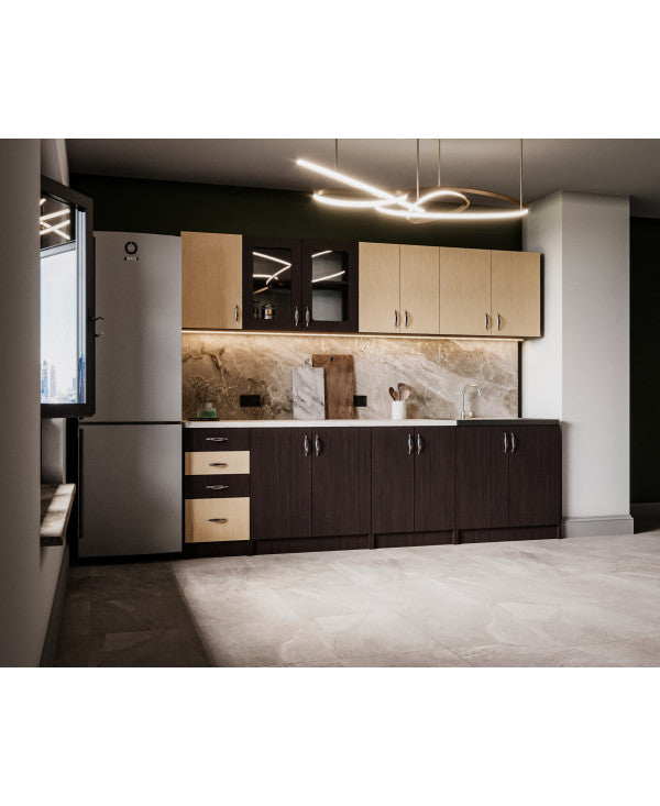 Bucatarie Venus ro 2.6m wenge+mesteacan