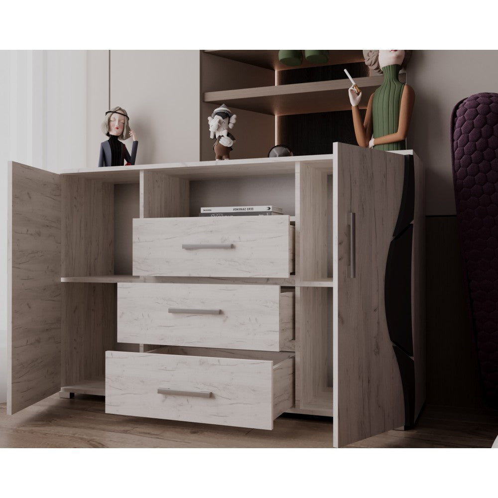 Comoda Laguna RO, 135x40x84 cm, Stejar K001