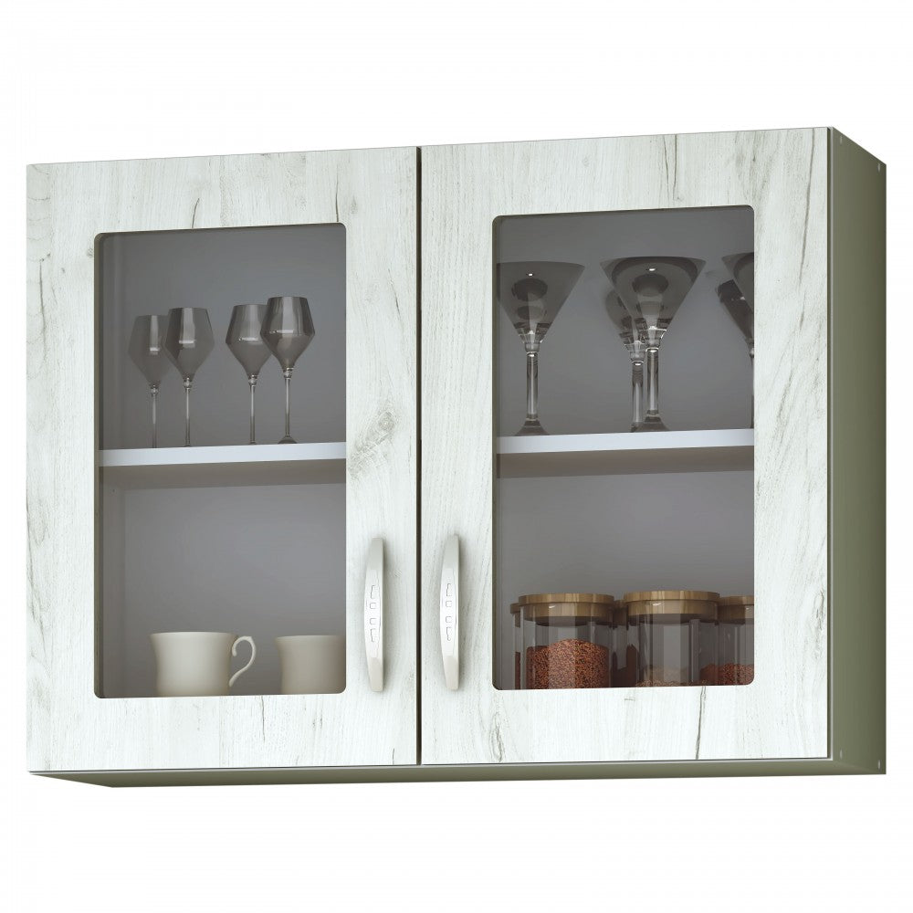 Corp superior cu geam Venus, 80x29x60cm, alb/k001