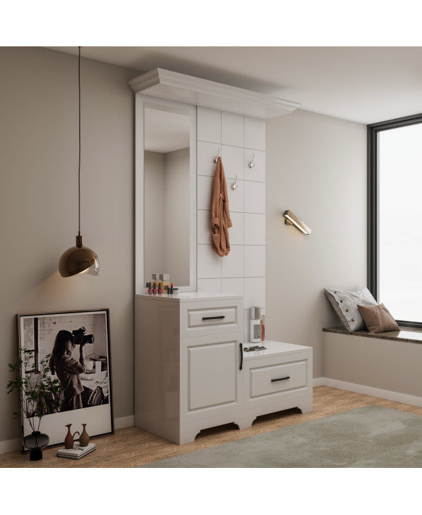 Cuier ZQD 109, 113x43x205cm, Alb