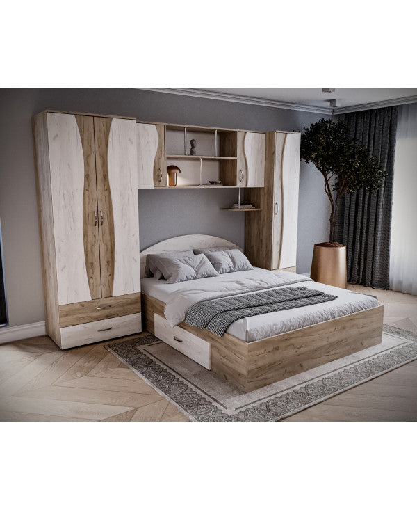 Dormitor Tineret cu D2, 262x51x200cm, K002/K001