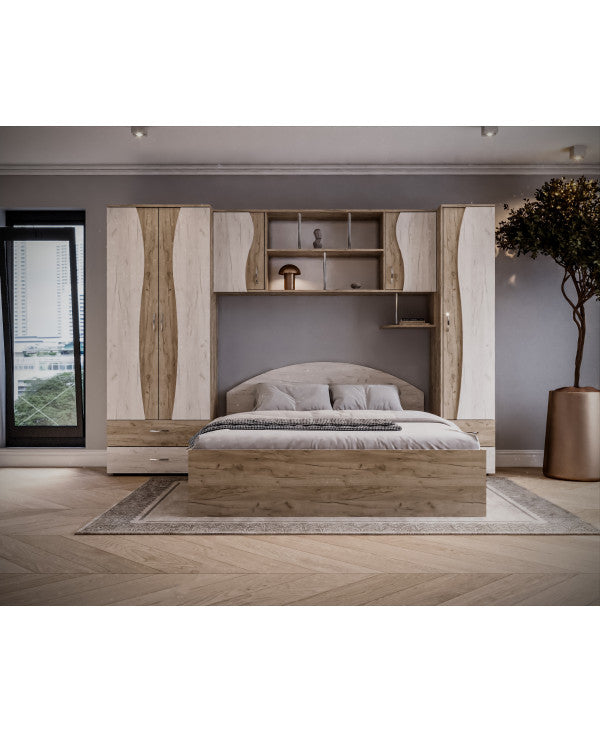 Dormitor Tineret cu D2, 262x51x200cm, K002/K001