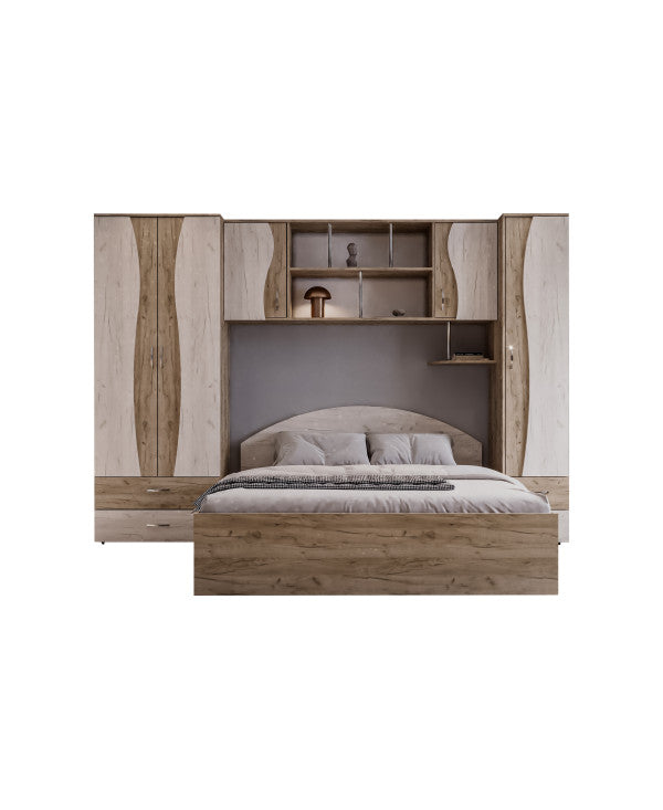 Dormitor Tineret cu D2, 262x51x200cm, K002/K001