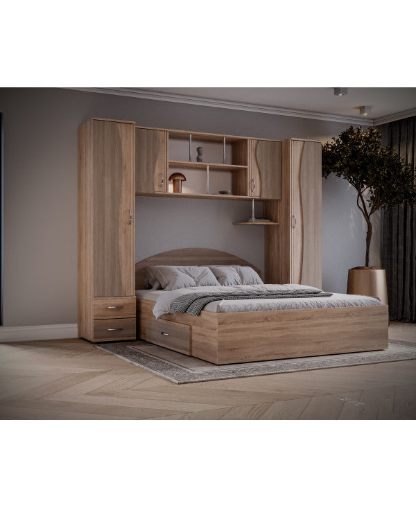 Dormitor Tineret, sonoma+truffe 227x51/205x200cm