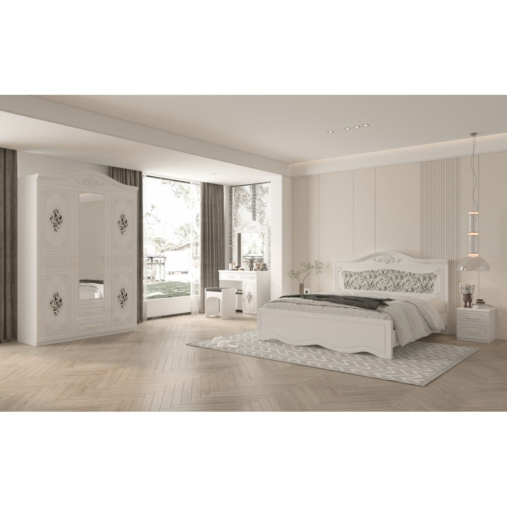 Dormitor ZQB-811, 3 USI, Alb