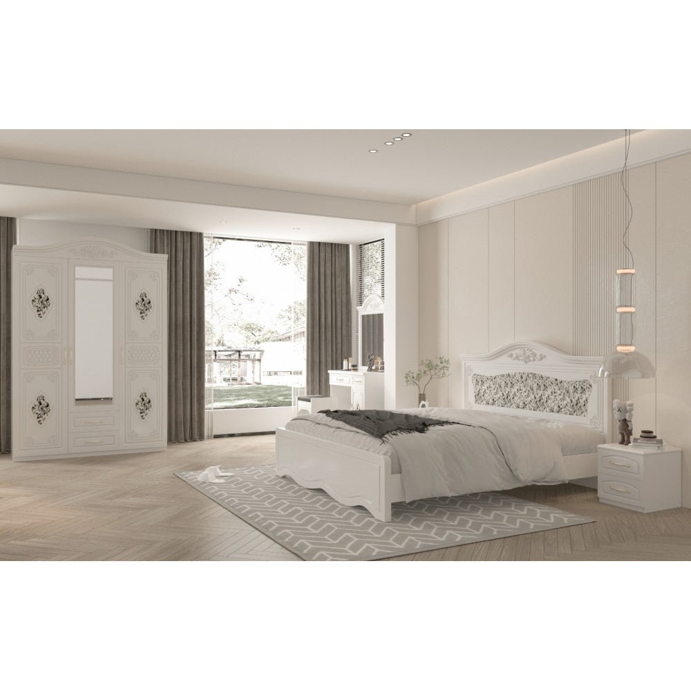 Dormitor ZQB-811, 3 USI, Alb