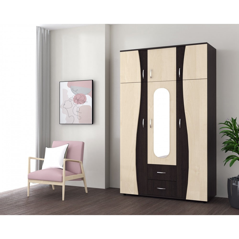 Dulap 3U "S" FS, 120x50x198 cm, wenge+mesteacan