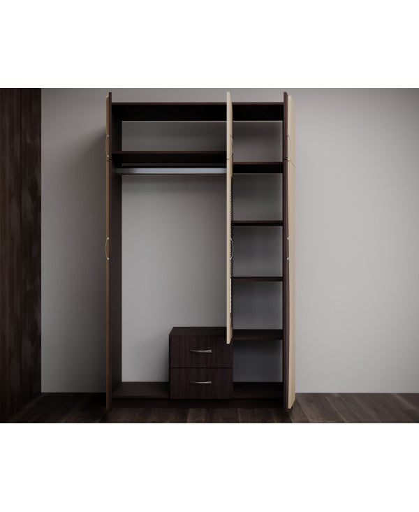 Dulap 3U "S" FS, 120x50x198 cm, wenge+mesteacan