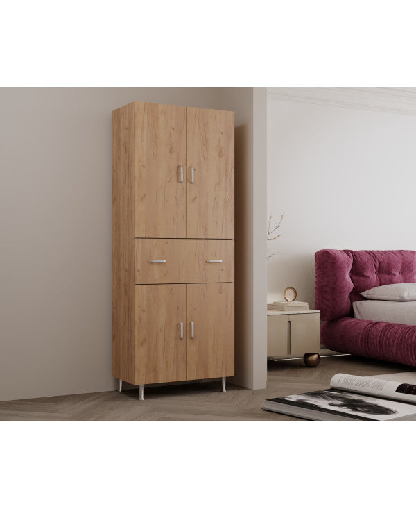 Dulap 70X35X180 cm, 4U-1S Stejar K003