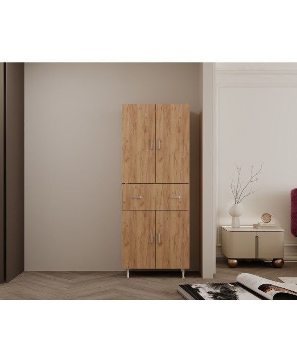 Dulap 70X35X180 cm, 4U-1S Stejar K003