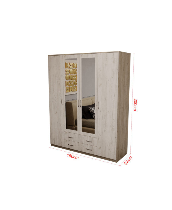 Dulap Garmonia 4U, 160x52x200 cm, stejar k001+k002