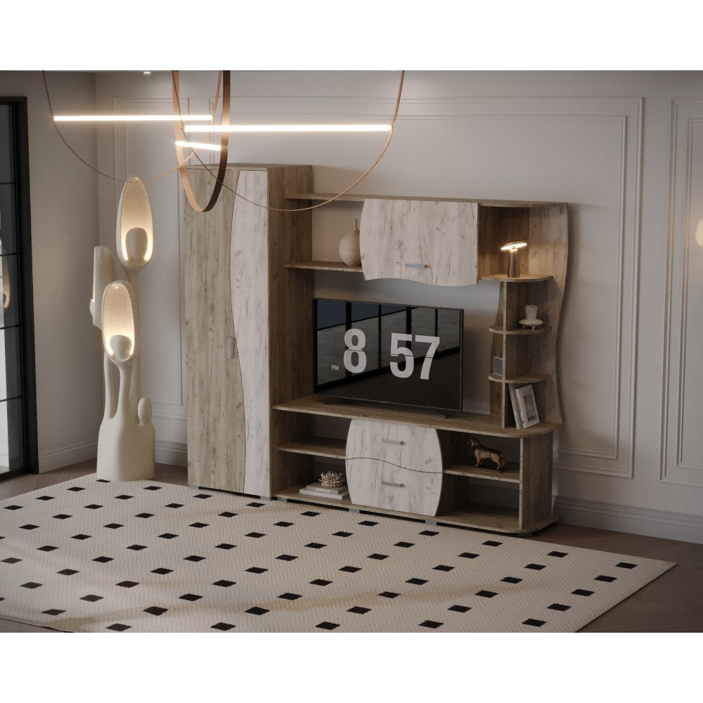 LIVING KAPRI RO STEJAR K002+K001 225x45x192CM