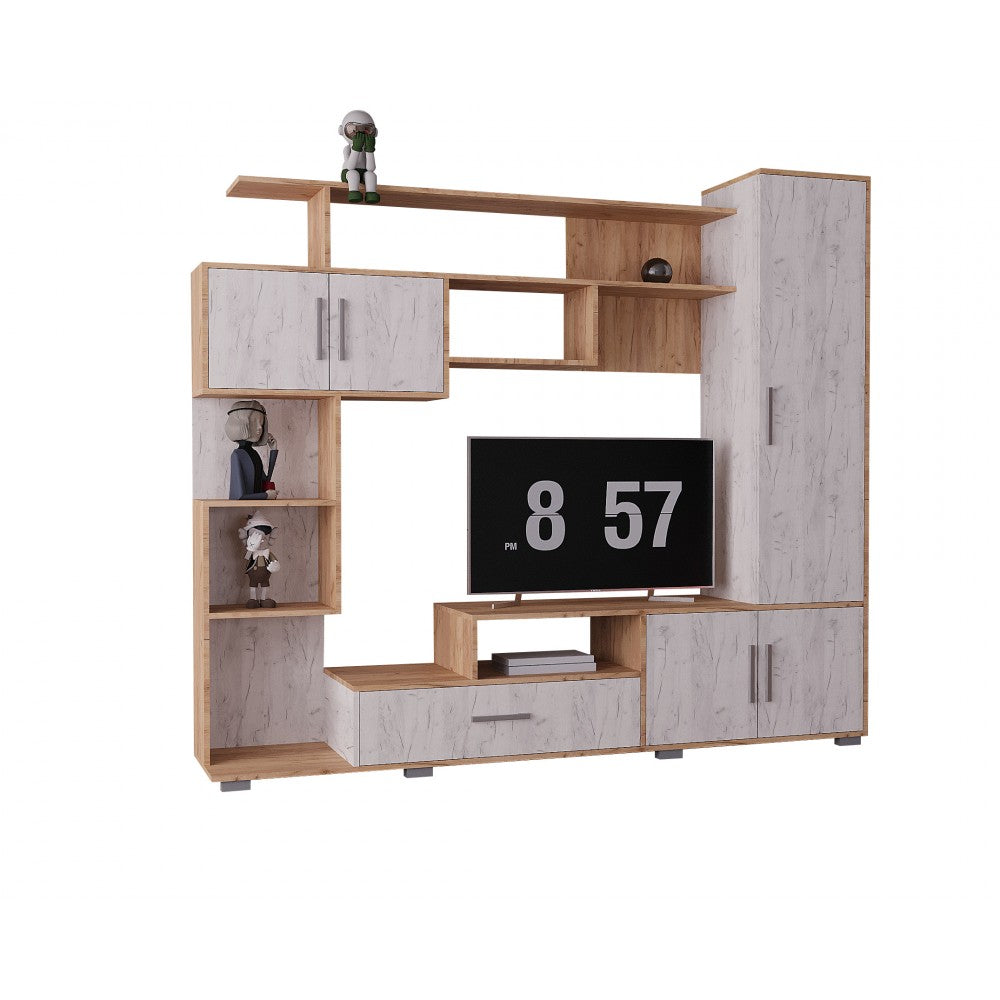 Set mobila living Pekin ro 210x40x179 cm, k003/k001 stejar