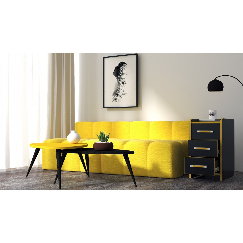 Noptiera birou PC KL 9.3 wenge+galben