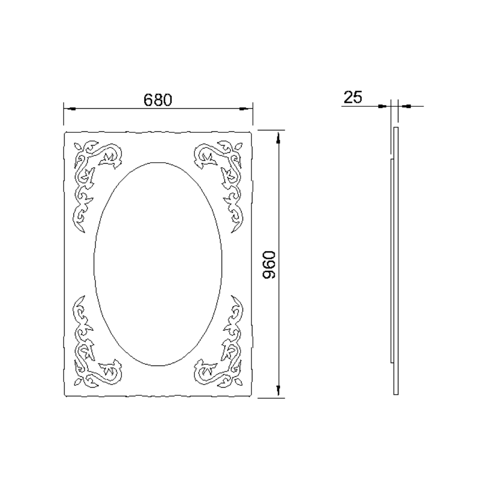 Oglinda Sens, 68x96x25cm, Alb