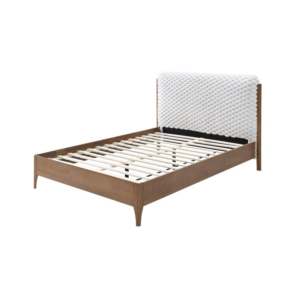 Pat tapitat din lemn Barcelona Bej 140x200