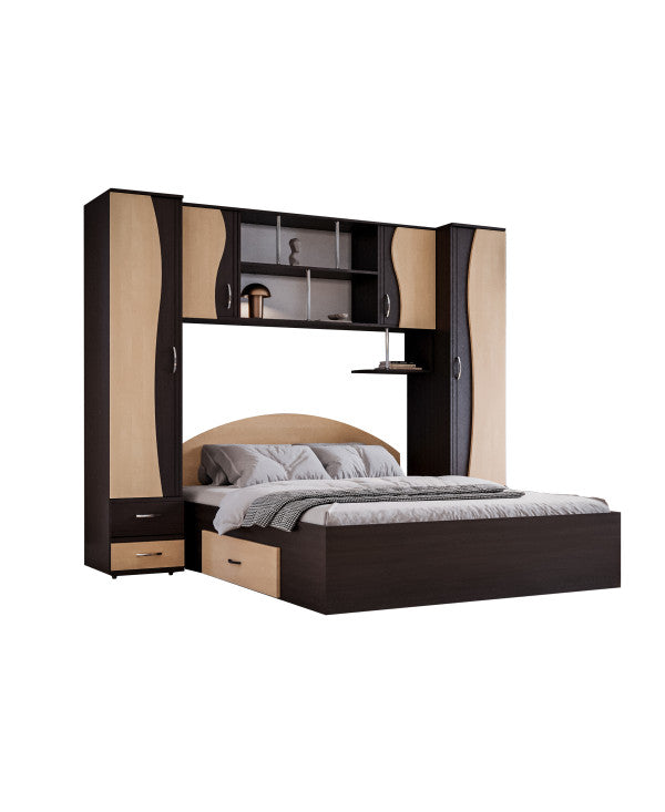 Dormitor Tineret, wenge+mesteacan 227x51/205x200cm