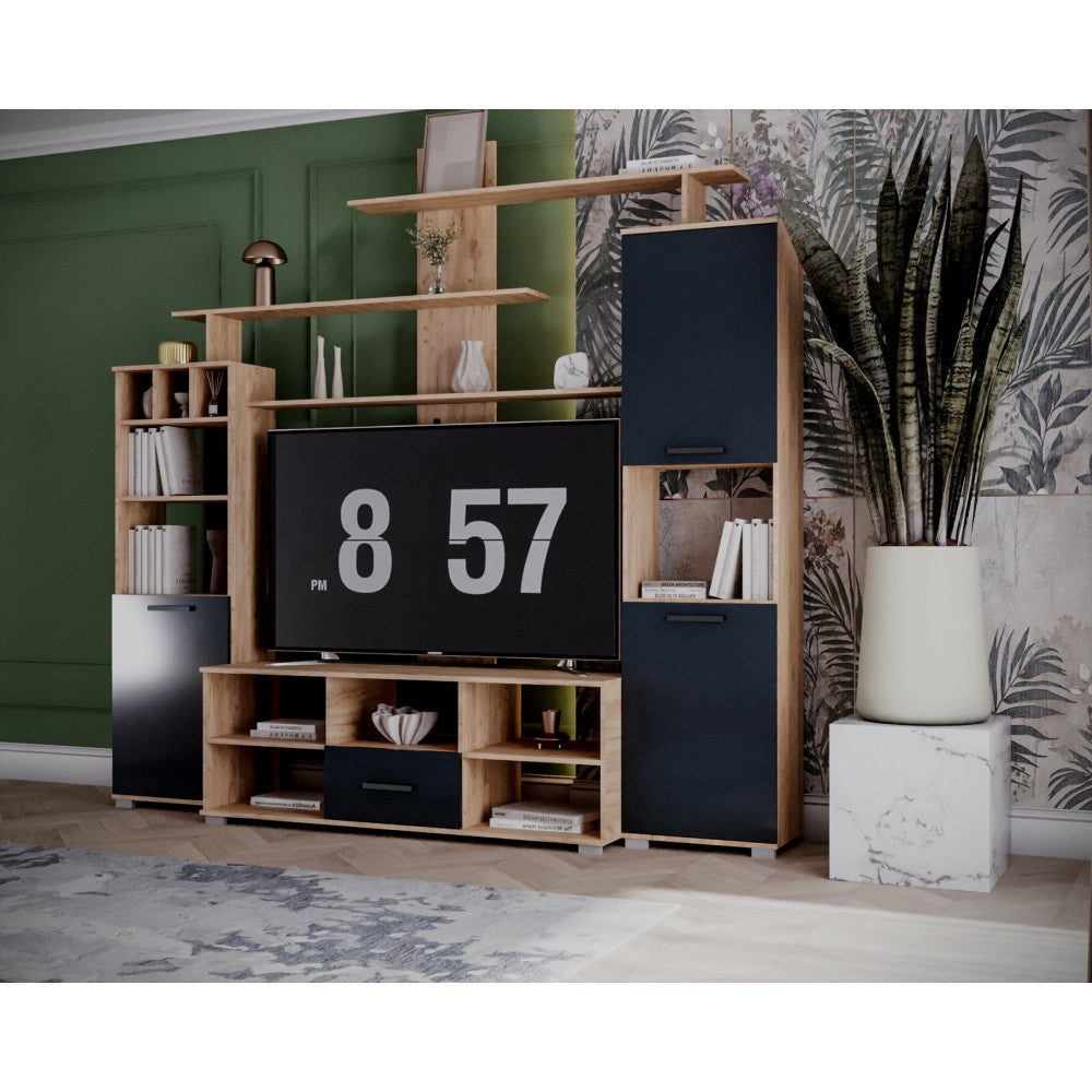 Set living Geo , 247x45x210 cm, stejar k003 / antracit