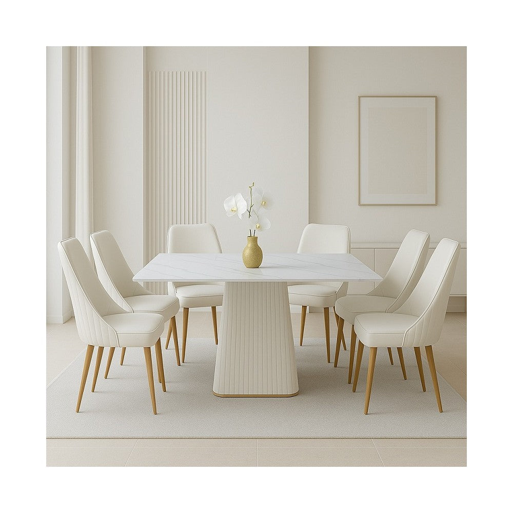 Set masa Laura + 6 scaune tapitate