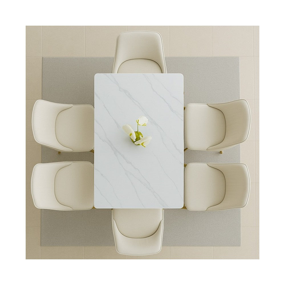 Set masa Laura + 6 scaune tapitate