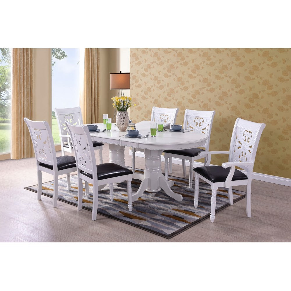 Set masa RH7038EXT cu 4 Scaune RH8043C si 2 Scaune RH8043CA White 155x100x77 cm